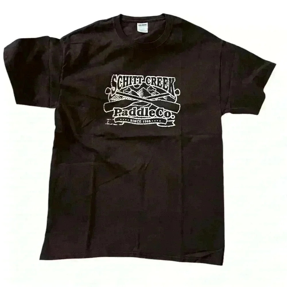 Gildan Schitt Creek Paddle Co. Men’s Large Tee Shirt Brown